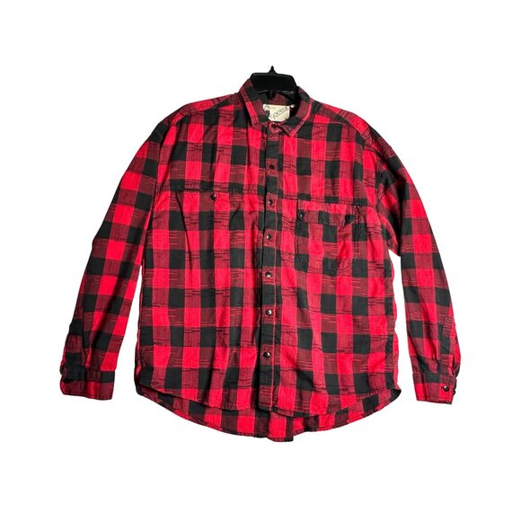 Vintage Goouch L/S Red Plaid Button Down Shirt Mens Large - Picture 1 of 5